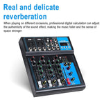 Mixer audio USB Bluetooth 4 canali con riverbero F4