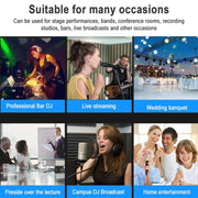 TEYUN NA4 4-Channel Small Mixing Console Mobile Phone Sound Card Live Broadcast Computer Recording Console Processor, EU Plug, NA4 EU Plug