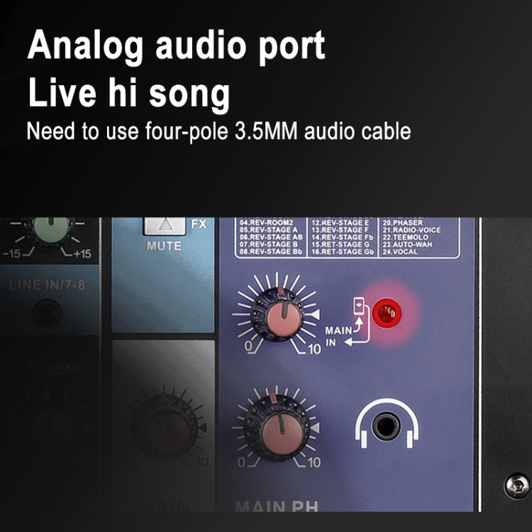 Console di missaggio audio TEYUN NA8 a 8 canali