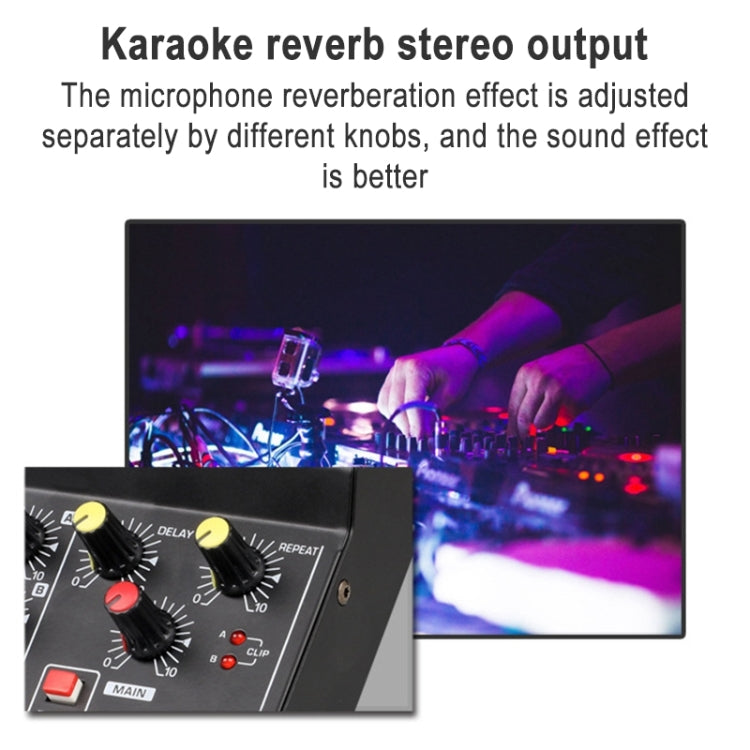 Mixer microfonico a 8 canali con effetti riverbero