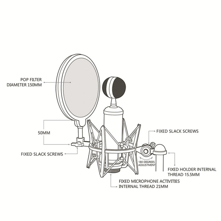 Staffa antiurto in ABS per microfono dal vivo SH-100, SH-100