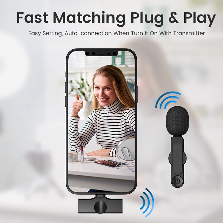 Microfono wireless lavalier con interfaccia USB-C per Samsung