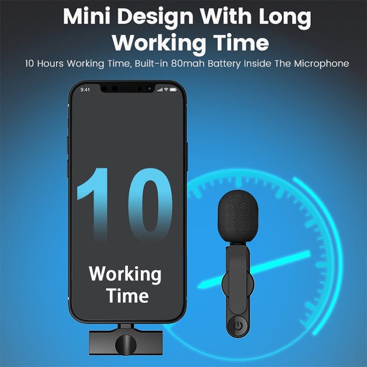 Microfono wireless lavalier con interfaccia 8 pin compatibile App