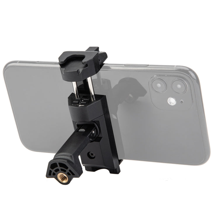 Fotopro SJ-36+ Phone Clamp Bracket with 360 Degree Horizontal and Vertical Rotation Tripod Adapter with Cold Shoe, SJ-36+