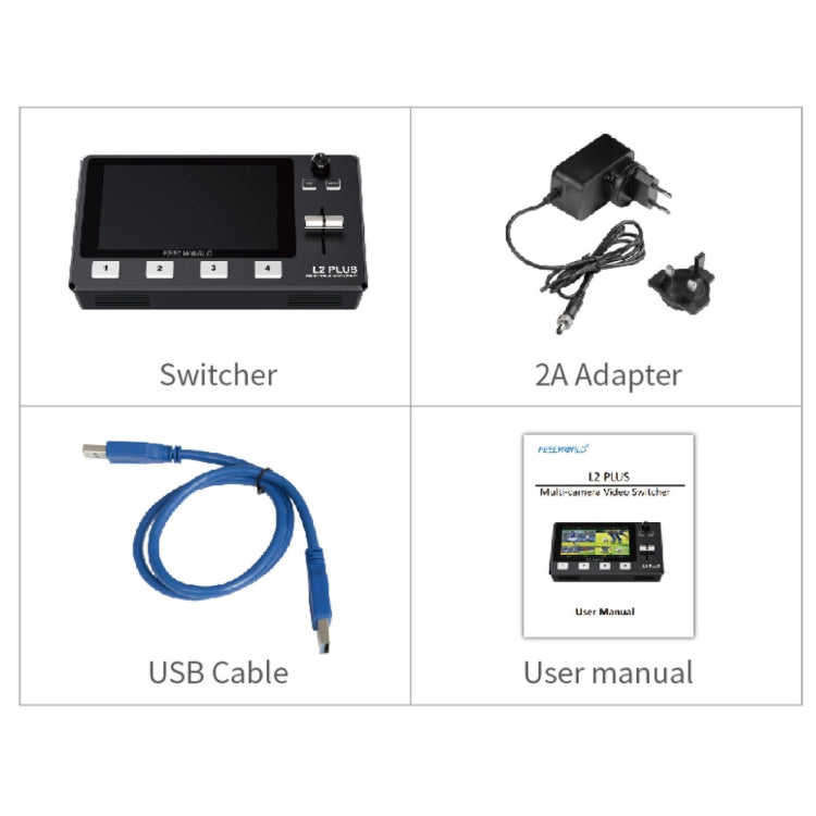 FEELWORLD L2 Plus Switcher mixer video multicamera con schermo da 5,5 pollici, L2 PLUS