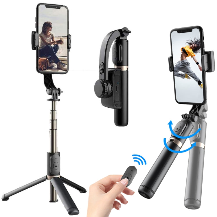 Q08 Stabilizzatore cardanico Bluetooth Telecomando Treppiede Selfie Stick, Q08 (Black), Q08 (White)