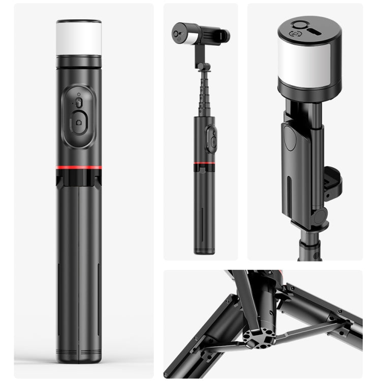 Bastone selfie con treppiede e luce rotante Bluetooth