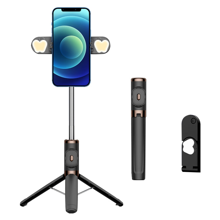 Bastone selfie per treppiede con luce di riempimento doppia e telecomando Bluetooth, Dual Fill Light (Black), Dual Fill Light (Green), Dual Fill Light (Red), Dual Fill Light (Yellow)