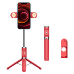 Bastone selfie con treppiede e luce di riempimento