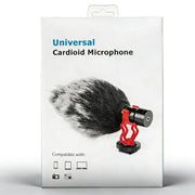 M30 Portable Wired Condenser Microphone Shotgun Travel Vlog Record Studio Video for Camera Phone