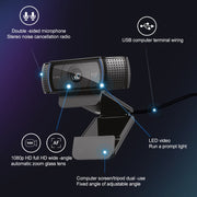 Logitech C920e HD Pro Webcam Widescreen Video Chat Registrazione USB Smart 1080P Web Camera, C920e