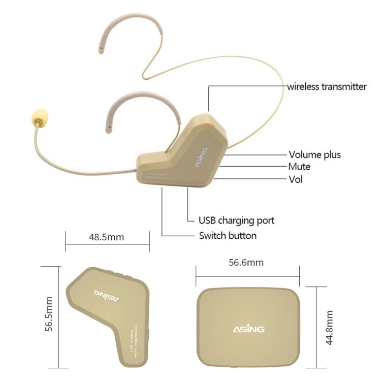 Kit altoparlante Bluetooth con microfono wireless ASiNG WM03 2.4G, WM03 Black, WM03 White