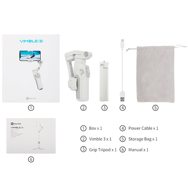 FEIYUTECH Vimble 3 Stabilizzatore portatile Smart Tri-Axis Follow-Up Anti-Shake Gimbal, Vimble 3