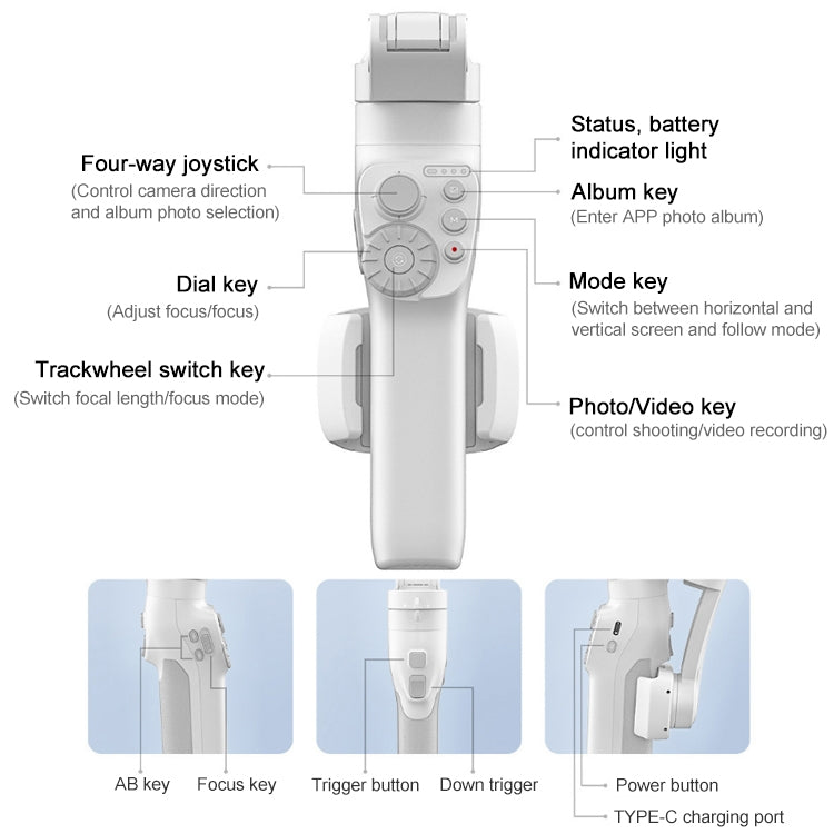 FEIYUTECH Vimble 3 SE Smart Gimbal Anti-Shake Handheld Stabilizer with 3-Axis Follow-Up, Vimble 3 SE