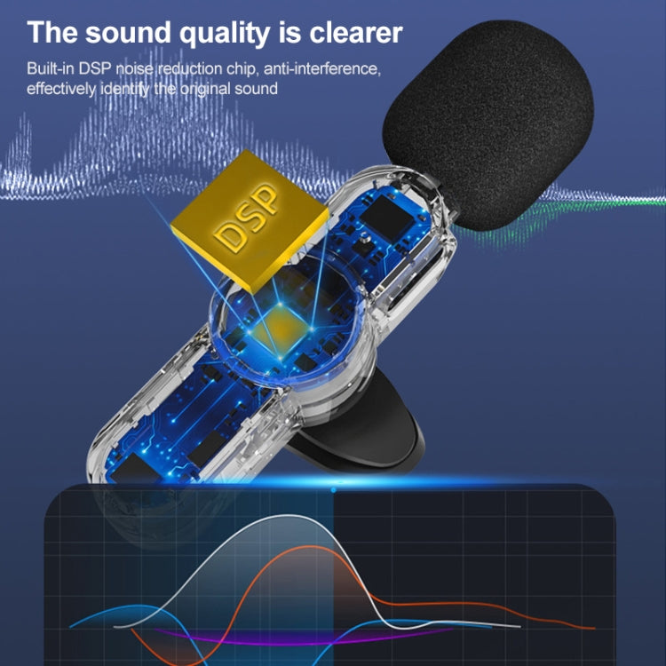 Microfono wireless lavalier 3 in 1 con riduzione rumore