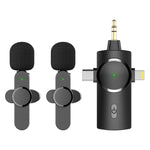 Microfono wireless lavalier con riduzione rumore 3 in 1