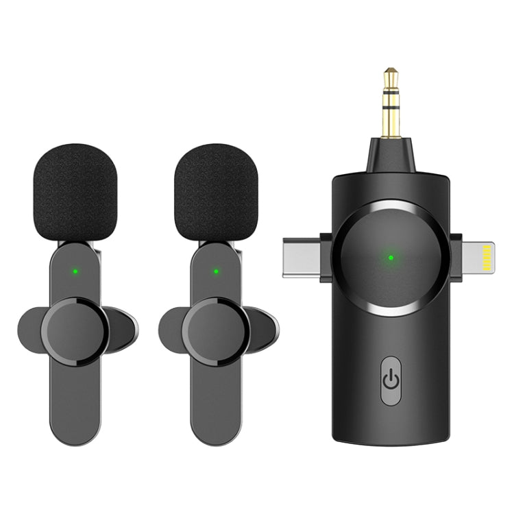 Microfono wireless lavalier con riduzione rumore 3 in 1