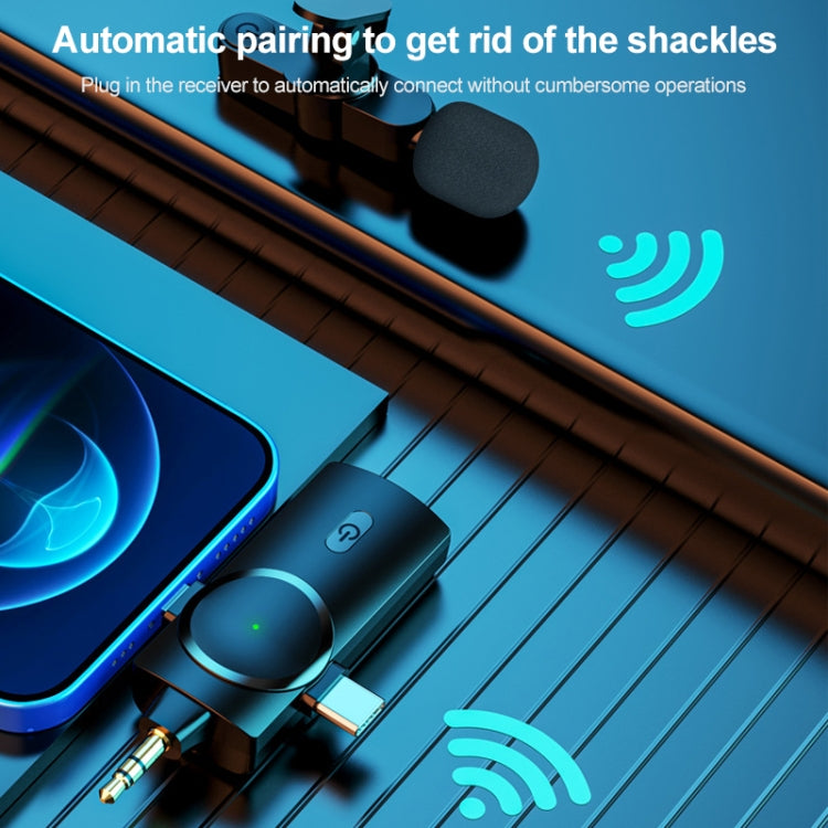 Microfono wireless lavalier con riduzione rumore 3 in 1