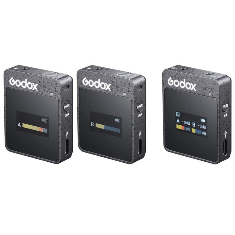 Godox MoveLink II M2 Sistema microfonico lavalier wireless con 2 trasmettitori e 1 ricevitore per fotocamere DSLR e videocamere, MoveLink II M2