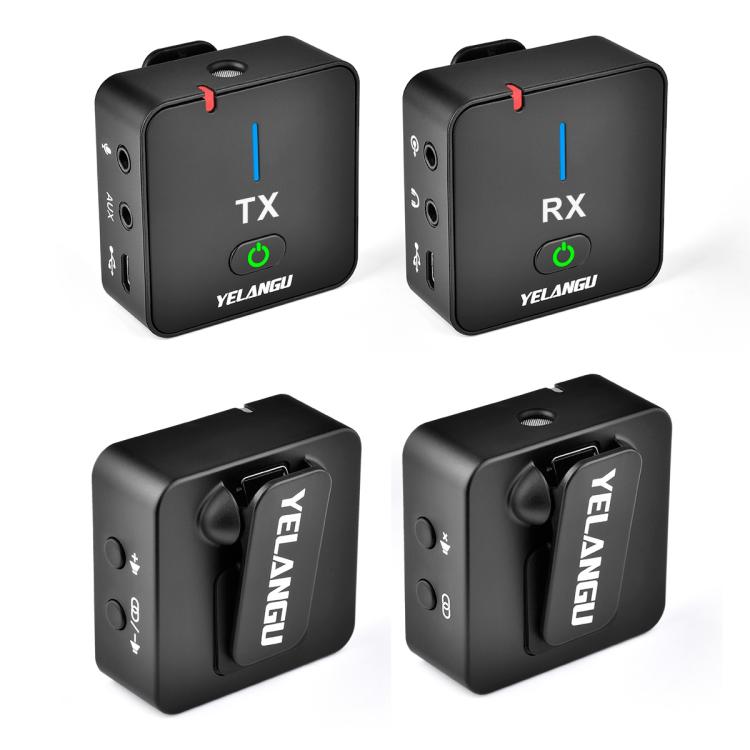 Microfono wireless YELANGU MX5S 2.4G con 1 ricevitore e 2 trasmet