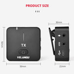 Microfono wireless YELANGU MX5S 2.4G con 1 ricevitore e 2 trasmet