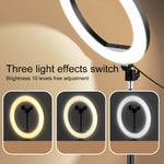 Treppiede regolabile 10 pollici con luce LED e morsetto smartphon