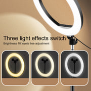 Treppiede regolabile 10 pollici con luce LED e morsetto smartphon
