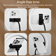 Treppiede regolabile 10 pollici con luce LED e morsetto smartphon