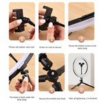 Treppiede regolabile 10 pollici con luce LED e morsetto smartphon