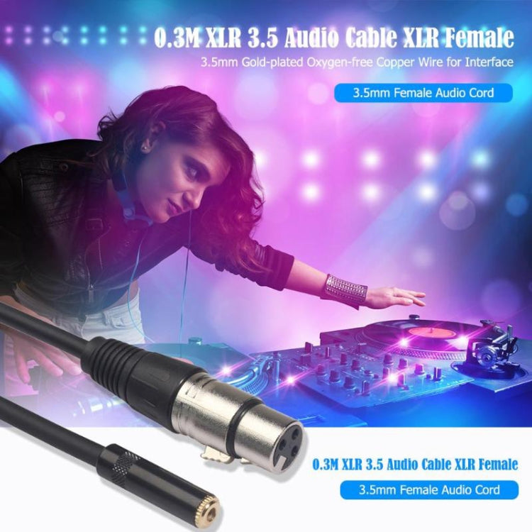 TC227K18-03 3.5mm Female to XLR Female Audio Cable, Length: 0.3m, 3.5mm Female to XLR Female