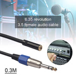 Cavo audio 6,35 mm maschio a 3,5 mm femmina 0,3 m