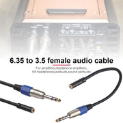 3094MF-03 6.35mm Male to 3.5mm Female Audio Cable, Length: 0.3m, 3094MF-03 6.35mm Male to 3.5mm Female