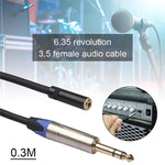 Cavo audio 6,35 mm maschio a 3,5 mm femmina 0,3 m