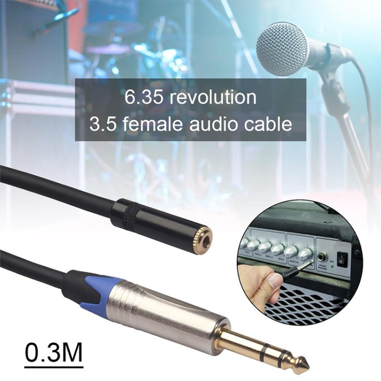 TC203NF03 6.35mm Male to 3.5mm Female Audio Cable, Length: 0.3m, TC203NF03 6.35mm Male to 3.5mm Female