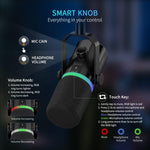 Feelworld PM1 Microfono dinamico XLR/USB per podcasting