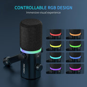 FEELWORLD PM1 Microfono dinamico XLR/USB per podcasting