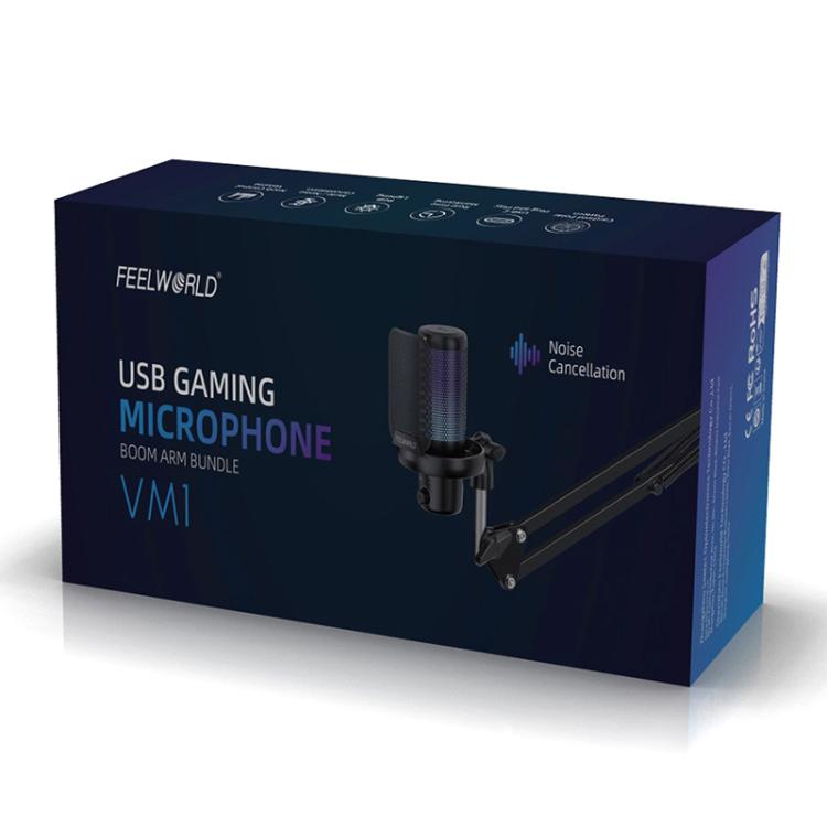 Microfono condensatore USB FEELWORLD VM1 per streaming