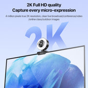Yesido KM20 2K Zoom 4.0MP HD USB Webcam, lunghezza cavo 1.5m con luce di riempimento, KM20
