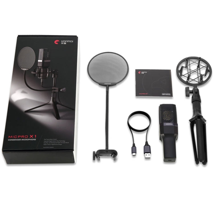 Microfono a condensatore Yanmai X1 con supporto e cavo USB-C
