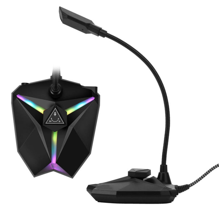 Yanmai G35 Adjustable Angle Omnidirectional Capacitive Gaming Microphone with RGB Colorful Lighting and Pluggable USB Cable, Cable Length: 1.35m, G35