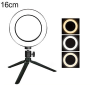 Anello luce selfie LED 16 cm con treppiede da tavolo