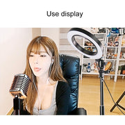 Anello luce selfie LED 16 cm con treppiede da tavolo