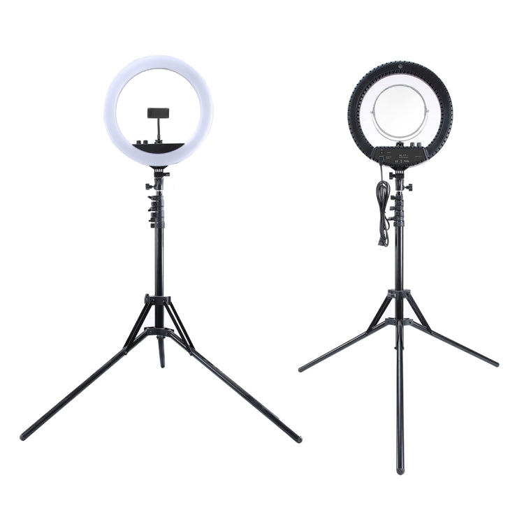 MANTOO RL-12 II 100-240V 28W 12 inch Bi-color Dimmable Ring Fill Light with Tripod Stand, 12 inch