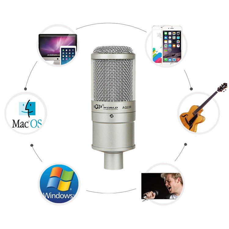 Microfono condensatore AQ-220 K con riduzione rumore