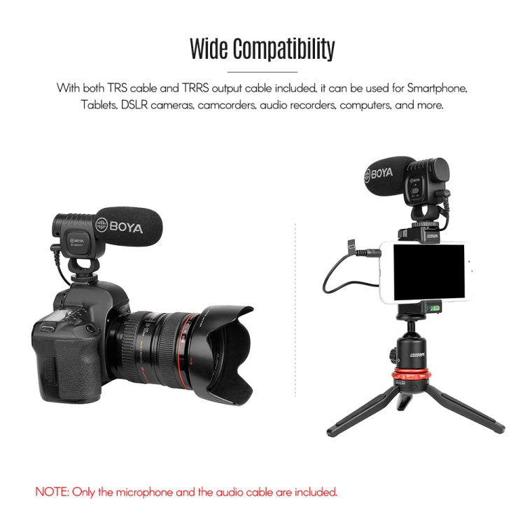 BOYA Mini Portable Condenser Microphone for Live Video Recording for DSLR/Smartphone