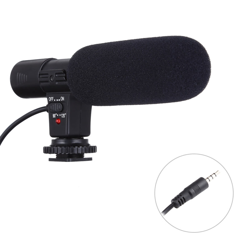 MIC-02 Microfono stereo chiaro con frequenza 30-18.000 Hz per smartphone, lunghezza cavo: 28 cm