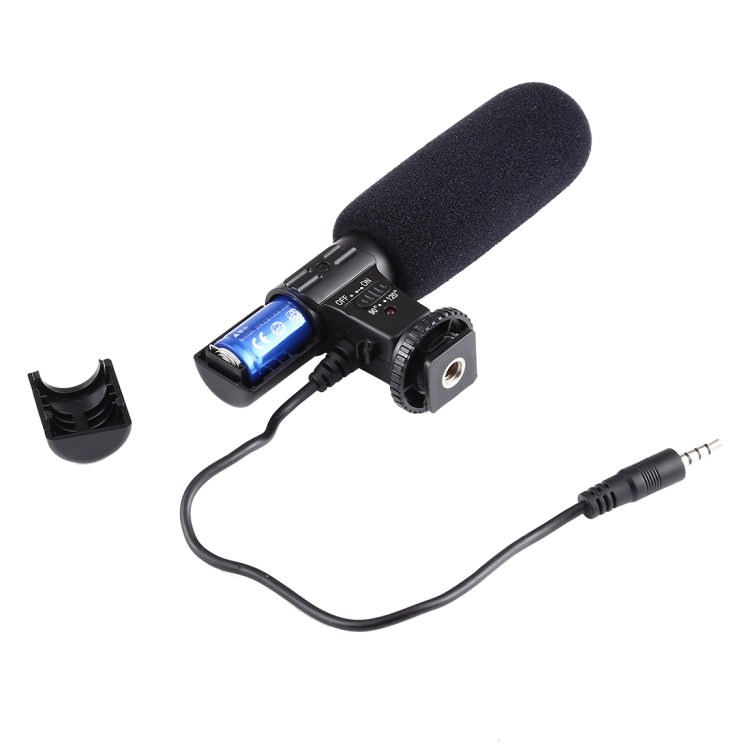 MIC-02 Microfono stereo chiaro con frequenza 30-18.000 Hz per smartphone, lunghezza cavo: 28 cm