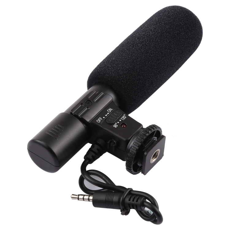 MIC-02 Microfono stereo chiaro con frequenza 30-18.000 Hz per smartphone, lunghezza cavo: 28 cm