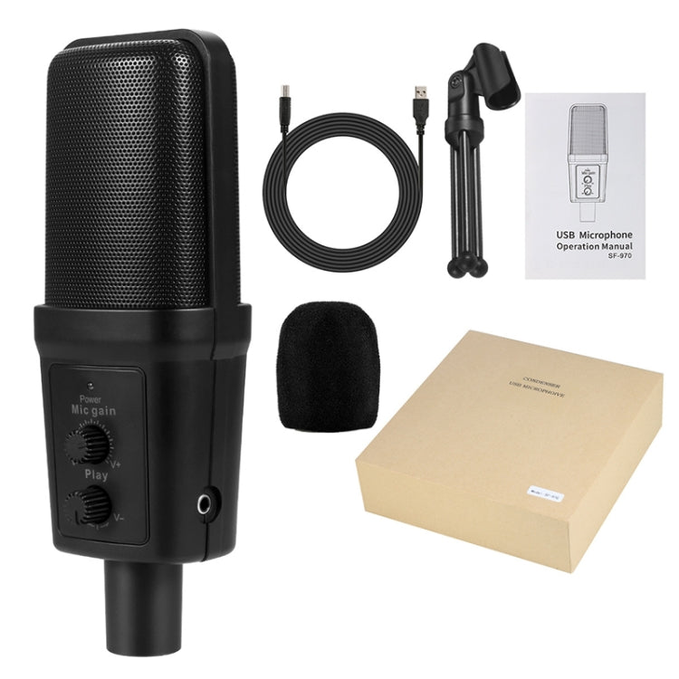 Yanmai SF-970 Professional Condenser Audio Recording Microphone with Tripod Stand and USB Cable, Cable Length: 1.8m