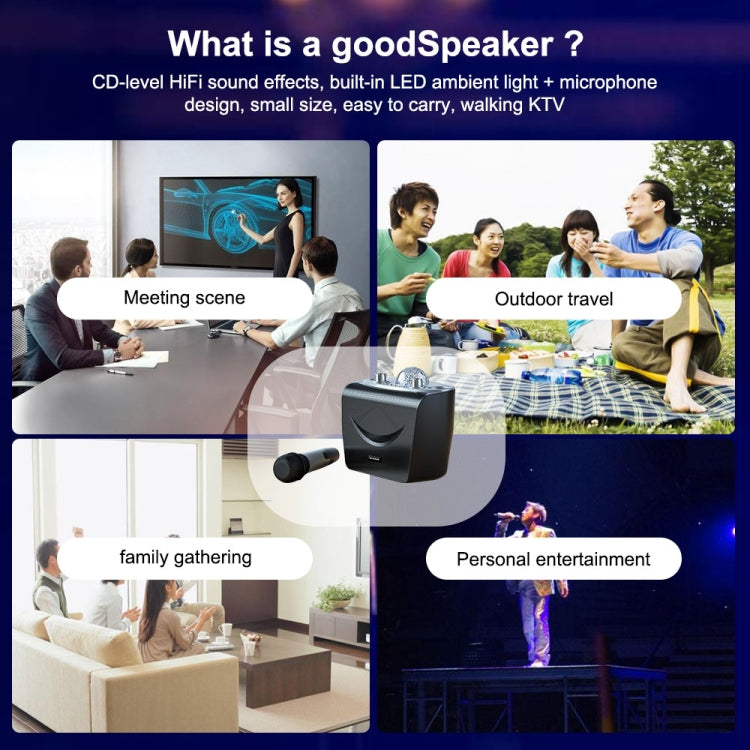 WK D19 Altoparlante wireless Bluetooth 5.0 National K Song King con luce d'atmosfera KTV